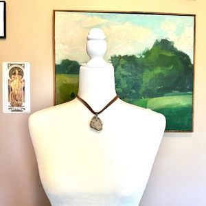 Quartz and leather choker!